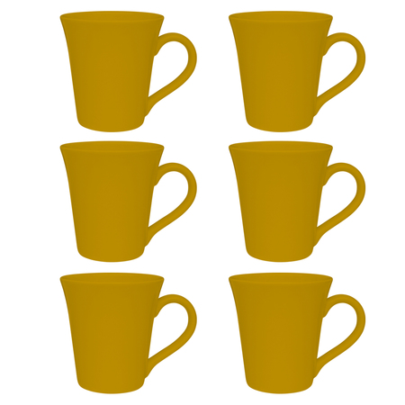 MANHATTAN COMFORT Coup 6 Mugs (11.16 oz.) in Yellow AM94-0490